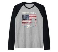 Served Like A Girl Female Veterans Day Gift Camiseta Manga Raglan