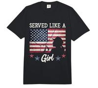 Served Like A Girl Female Veterans Day Gift Comfort Colors Adult Heavyweight T-Shirt