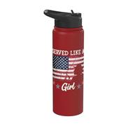Served Like A Girl Female Veterans Day Gift Stainless Steel Insulated Water Bottle