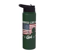 Served Like A Girl Female Veterans Day Gift Stainless Steel Insulated Water Bottle
