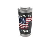 Served Like A Girl Female Veterans Day Gift Vaso térmico de acero inoxidable de doble pared