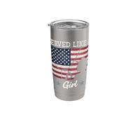 Served Like A Girl Female Veterans Day Gift Vaso térmico de acero inoxidable de doble pared