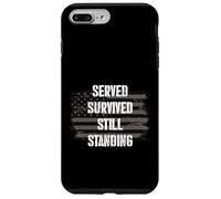 Served Survived Still Standing Bandera angustiada Veterinario militar Carcasa para iPhone 7 Plus/8 Plus