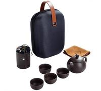 SERVEL Juego de té Chino Teaware, Taza de té portátil, Tetera de té, Juego de Tetera de Viaje, Todo en Bolsa de Viaje