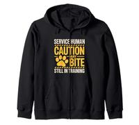 Service Human Caution May Bite Still In Training |- Sudadera con Capucha