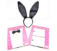 services PLAYBOY play boy. paquete completo. Conejo y conejita orejas. corbata de moño. puños de traje . anime fiesta de halloween máscara plástico . para la noche de fiesta mujeres