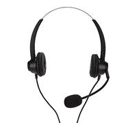 Servicio Al Cliente Auriculares Binaurales con Cable con Volumen Ajustable Micrófono con Cable para Teleconferencias de Telemercadeo para Computadora PC ABS Negro