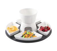 Servicio De Fondue De Chocolate - Fundador De Chocolate, Servicios De Fondue, Servicio De Fundida De Cerámica, Cuenco De Derretir Chcolat Para Los Amantes De Los Postres En Casa, Noches Rom