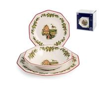 Servicio De Mesa 18 Piezas Earthware Holly Toys Blanco Home