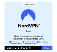 Servicio VPN Premium Básico de NordVPN [1 año - hasta 10 dispositivos]