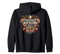 Servido bajo la Gloria EST 1776 Veterano Águila Militar EE.UU Sudadera con Capucha