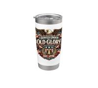 Servido bajo la gloria Est 1776 veterano Águila militar EE.UU Vaso térmico de acero inoxidable de doble pared