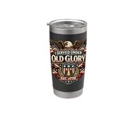 Servido bajo la gloria Est 1776 veterano Águila militar EE.UU Vaso térmico de acero inoxidable de doble pared