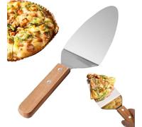 Servidor de tartas, Servidor de pizza,Pala Triangular para Hornear de Acero Inoxidable con Mango de Madera - Cortador de espátula para tartas, cortador de para galletas