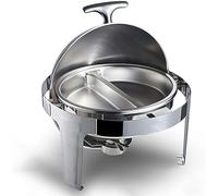 Servidor y Calentador de bufé - Set de Calentador de bufé, Set de bufé con Olla Caliente, Olla para Comida y Agua, Tapa para Servir para Catering, Fiestas y Banquetes (Lavabo de Doble rejill
