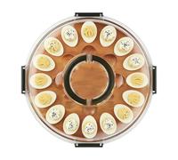 Servier-Tablett Gefüllte Eier - 13.50 Inches Holz Acryl Halter | Deviled Egg Platter - 24 Fächer Mit Deckel Für Party Catering Ostern Thanksgiving Und Stilvolle Vorspeisen Präsentation Zuhause