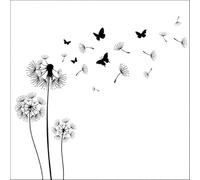 Servietten Blumen 20 flores en el viento, color blanco y negro, para primavera y verano, decoración de mesa, 33 x 33 cm