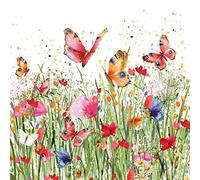 Servietten Blumen 20 Servilletas de flores llenas de mariposas | flores | primavera | verano | decoración de mesa 33 x 33 cm