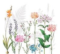 Servietten Blumen 20 servilletas delicadas de prado de flores, primavera, verano, decoración de mesa, 33 x 33 cm