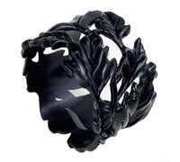 Servilleta de aleación para anillo con un diseño de hojas antiguas, perfecta para usar en bodas y otras ocasiones formales de comedor (negro)