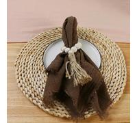 Servilleta de algodón de Gasa Rosa, 24 Uds., 42x42cm, Toalla de té Reutilizable, decoración de Mesa de Navidad para Fiesta de Boda, servilletas Retro con Rebabas