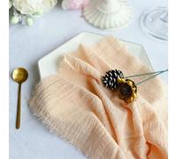 Servilleta de algodón de Gasa Verde, 24 Uds., 32x32cm, Toalla de té Reutilizable, decoración de Mesa de Navidad para Fiesta de Boda, servilletas Retro con Rebabas