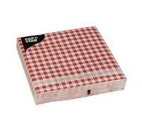 Servilleta Impresión Cuadro Vichy Rojo 33x33 cm 30 unidades - PAPSTAR