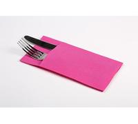 Servilleta Kanguro Kangucel Punta-Punta 40x40 cm | Pack 960 uds | Celulosa 100% 2 capas | Suaves, resistentes y esponjosas | Formato porta cubiertos para hostelería | Color Fucsia