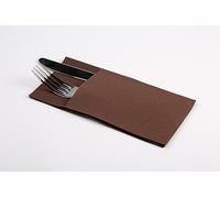 Servilleta Kanguro Kangucel Punta-Punta 40x40 cm | Pack 960 uds | Celulosa 100% 2 capas | Suaves, resistentes y esponjosas | Formato porta cubiertos para hostelería | Color Chocolate
