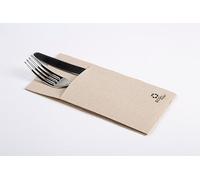 Servilleta Kanguro Kangucel Punta-Punta 40x40 cm | Pack 960 uds | Celulosa 100% 2 capas | Suaves, resistentes y esponjosas | Formato porta cubiertos para hostelería | Color Kraft