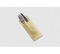 Servilleta Mini Kanguro Air-Laid 32x40 cm | Pack 600 uds | Tipo tela con bolsillo porta cubiertos | Air Soft® Tissue seco | Elegantes, absorbentes y desechables | Color Vainilla