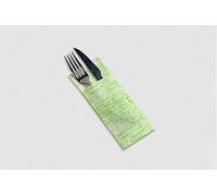 Servilleta Mini Kanguro Air-Laid Decorada 32x40 cm | Pack 600 uds | Tipo tela con bolsillo porta cubiertos | Air Soft® Tissue seco | Elegantes, absorbentes y desechables | Deco Strauss Pistacho