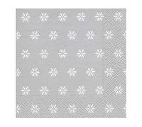 Servilleta Paper & diseño: Copo de Nieve Silver - Plata Copos de Nieve para Navidad/Invierno(20) servilletas por Paquete