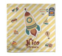 Servilleta Personalizada Algodón. Servilletas de Tela Infantiles Colegio. Regalos Personalizados con Nombre. 50% algodón. Varios diseños. Servilletas Tela Infantil 27x27cm/31x31cm. Cohete