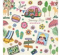 Servilleta Servilletas Verano Varios diseños Diseños Inoxidable 33 x 33 cm, 20 Unidades de 3 Capas, Serviette Camping