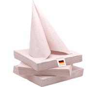 Servilletas 100% Mosel, 60 unidades (33 x 33 cm), en rosa suave, elegante decoración de mesa para boda, comunión, confirmación, bautizo y cumpleaños