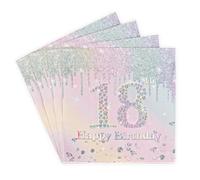 Servilletas 18 Cumpleaños, 20Piezas Servilletas Papel Rainbow 33cm x 33cm Arcoíris Decoradas de la Mesa para Fiestas de Cumpleaños de Niña y Mujeres