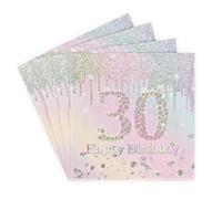 Servilletas 30 Cumpleaños, 20Piezas Servilletas Papel Rainbow 33cm x 33cm Arcoíris Decoradas de la Mesa para Fiestas de Cumpleaños de Niña y Mujeres