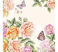 SERVILLETAS AMBIENTE 33x33cm 20 UD BOTÁNICO CREMA