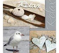 Servilletas Ambiente Relax, Gaviota Corazón Conchas, 33x33cm, 3lagig 20 Piezas Paquete