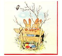 Servilletas "Bunnies", conejos, huevos de Pascua, primavera, servilletas para manualidades, 20 unidades