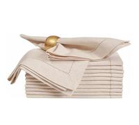 Servilletas, Christmas Hemstitched Linen Napkins 6 pcs Multicolor Multiple Sizes(Nature 45x45cm)