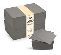 Servilletas Cocktail Desechables, Pack de 2000 unidades 10x10 cm plegadas, Servilletas papel de Micropunto modernas y rústicas para tus Ocasiones Especiales 20x20 abiertas - LAN&LAN (Gris)