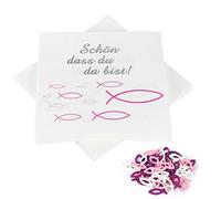 Servilletas con diseño de pez azul turquesa, decoración para bautizo, niño, madera, confirmación, servilletas para niño, comunión, bautizo, decoración de mesa