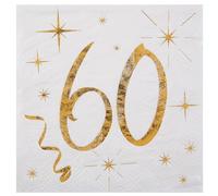 Servilletas con texto dorado 18, servilletas de cumpleaños 18 doradas (60)
