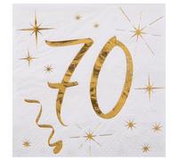 Servilletas con texto dorado 18, servilletas de cumpleaños 18 doradas (70)