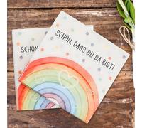 Servilletas con texto en alemán "Das Du Da Bist, Taufe Konfirmation, Servietten Kommunion mit SchöNem Regenbogen-Motiv und Sprech, Tischdeko für Hochzeit, Geburtstage, Partys