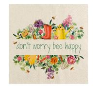 Servilletas con texto en inglés "Be Happy" (20 unidades)