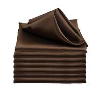 Servilletas cuadradas de satén 17 Pulgadas, 50 Uds., for decoración Boda, cumpleaños, Fiesta en casa, 43x43cm, paño Cocina, servilleta Mesa(Brown)