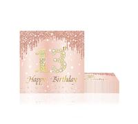Servilletas de 13 cumpleaños, 20 paquetes de servilletas de color oro rosa, pañuelos de fiesta de cumpleaños número 13 para sus niñas, decoraciones de mesa de 13 cumpleaños